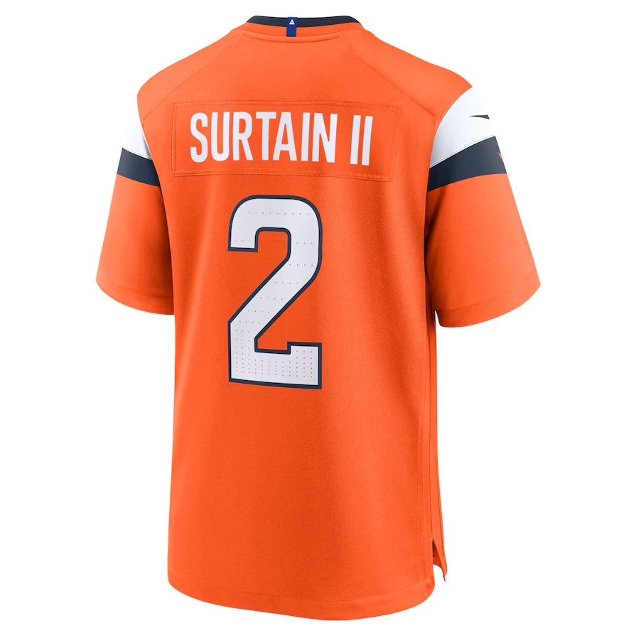 D.Broncos #2 Patrick Surtain II Game Jersey - Orange American Football Jerseys - Main View