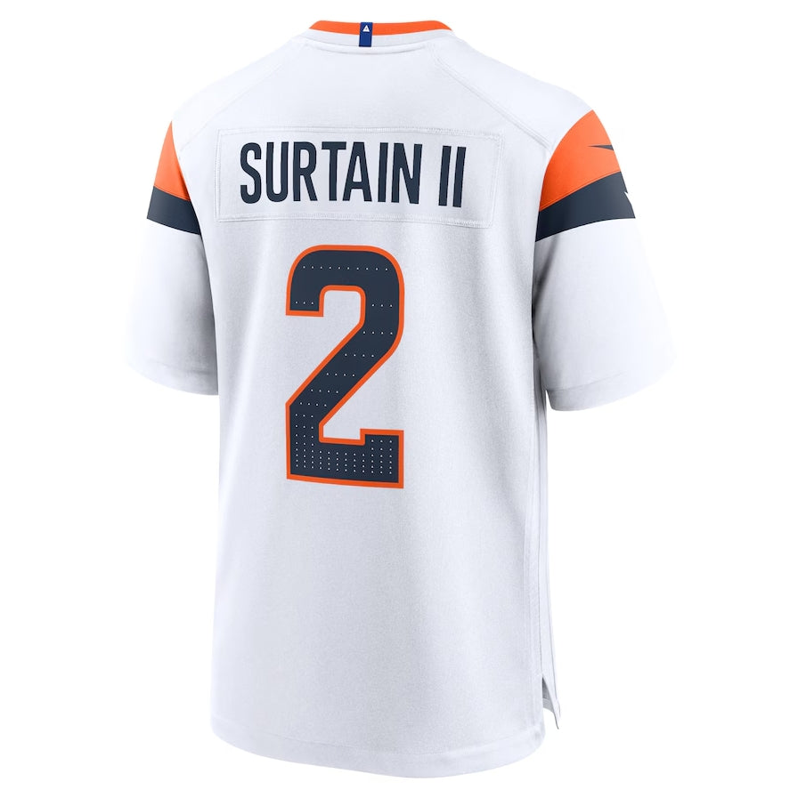 D.Broncos #2 Patrick Surtain II Game Jersey - White American Football Jerseys - Main View