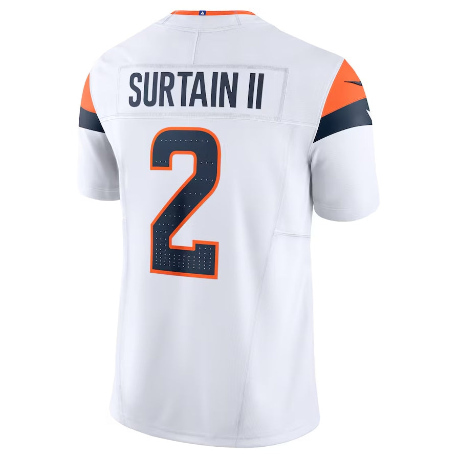 D.Broncos #2 Patrick Surtain II Vapor F.U.S.E. Limited Jersey - White American Football Jerseys - Main View