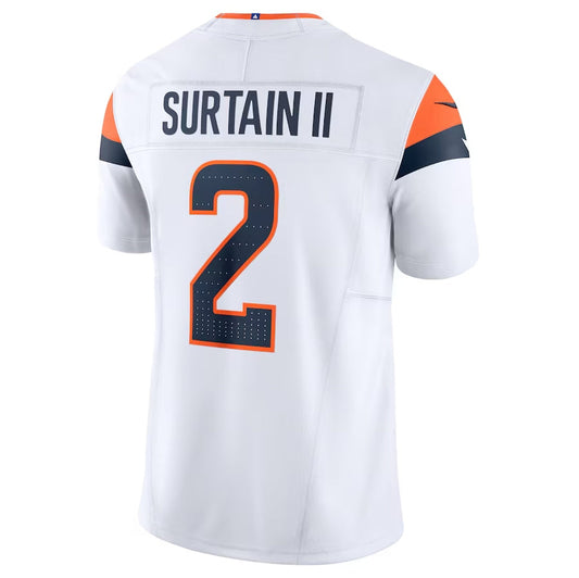 D.Broncos #2 Patrick Surtain II Vapor F.U.S.E. Limited Jersey - White American Football Jerseys - Main View