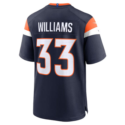 D.Broncos #33 Javonte Williams Alternate Game Jersey - Navy American Football Jerseys - Main View