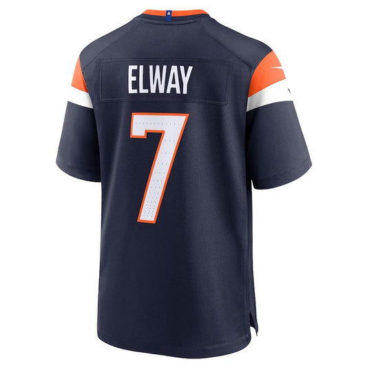 D.Broncos #7 John Elway Alternate Retired Player Game Jersey - Navy American Football Jerseys - Main View