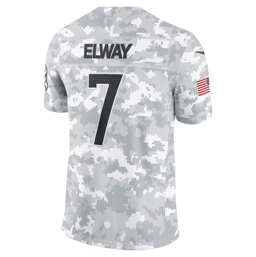 D.Broncos #7 John Elway Arctic Camo 2024 Salute to Service Limited Stitched American Football Jerseys - Main View