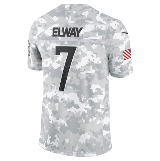 D.Broncos #7 John Elway Arctic Camo 2024 Salute to Service Limited Stitched American Football Jerseys - Main View