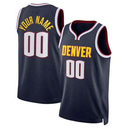Custom D.Nuggets Unisex 2022-23 Swingman Jersey  Icon Edition Navy American Stitched Basketball Jersey - Main View