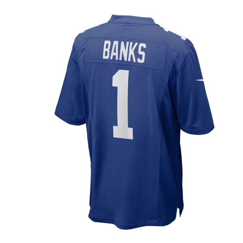 NY.Giants #1 Deonte Banks 2023 Draft First Round Pick Game Jersey - Royal Stitched American Football Jerseys - Main View