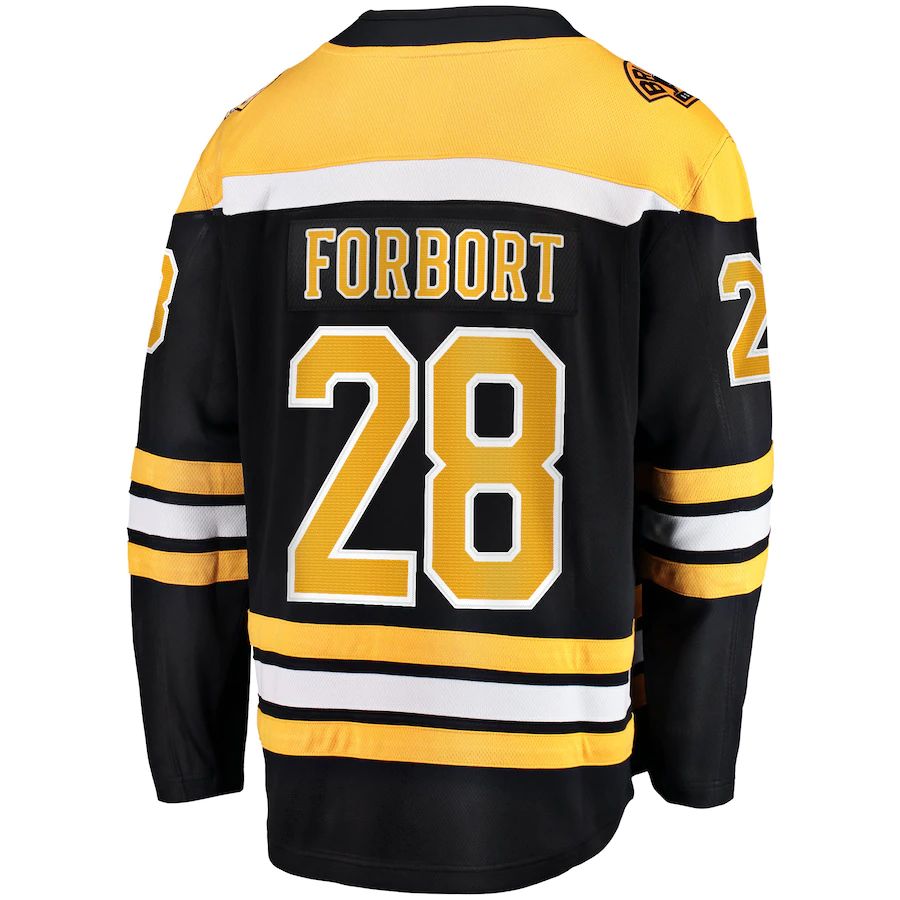 B.Bruins #28 Derek Forbort Fanatics Branded Home Breakaway Player Jersey Black Stitched American Hockey Jerseys - Main View