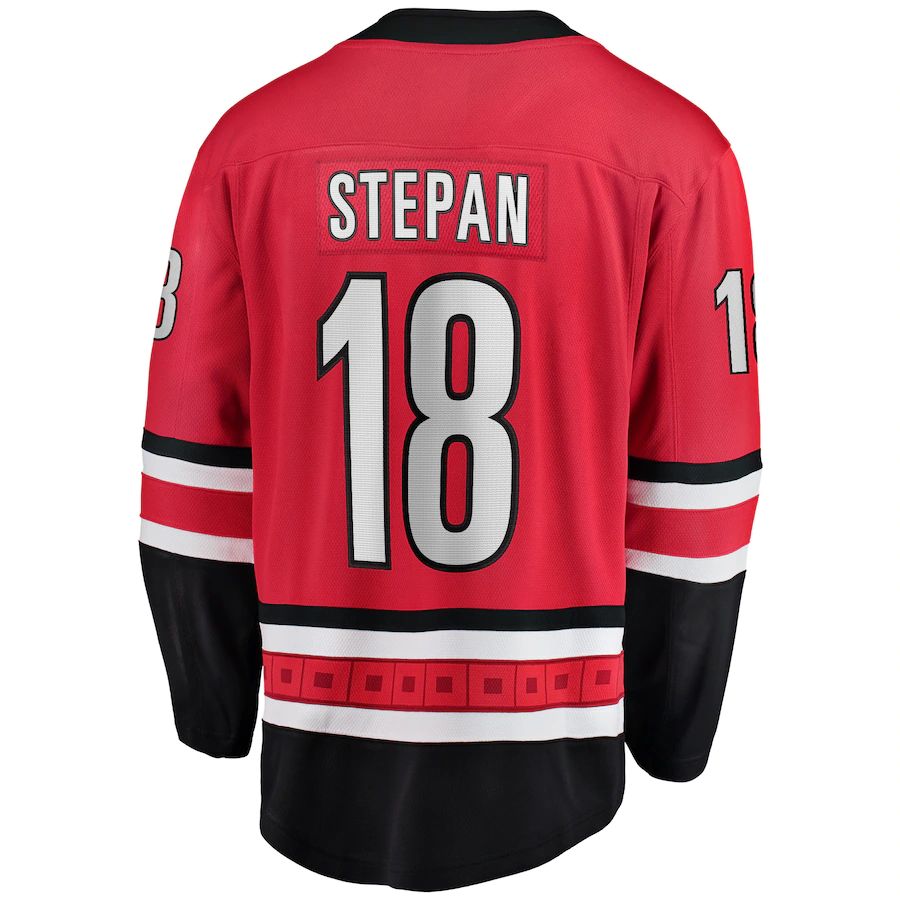 C.Hurricanes #18 Derek Stepan Fanatics Branded Home Breakaway Player Jersey Red Stitched American Hockey Jerseys - Main View
