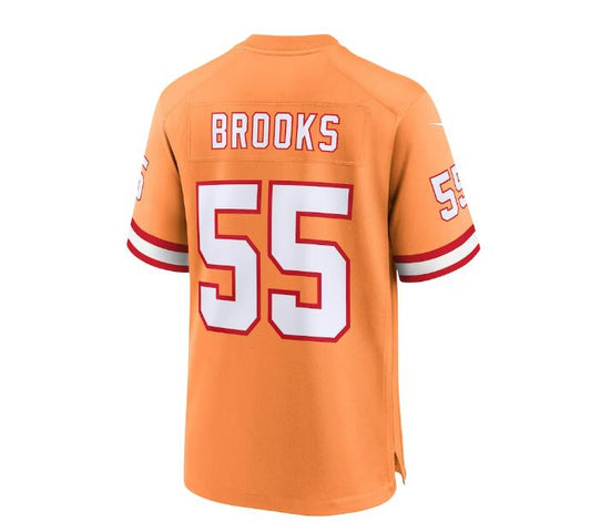 TB.Buccaneers #55 Derrick Brooks Throwback Game Jersey - Orange Stitched American Football Jerseys - Main View