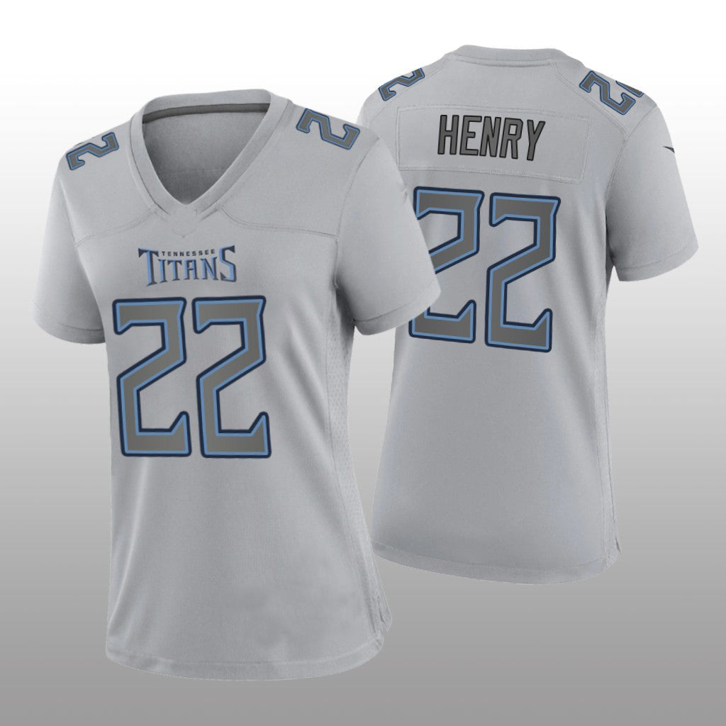 T.Titans #22 Derrick Henry Gray Atmosphere Game Women's Jersey Stitched American Football Jerseys - Main View