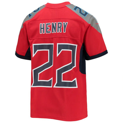 T. Titans #22 Derrick Henry Inverted Team Game Jersey Red Stitched American Football Jerseys - Main View