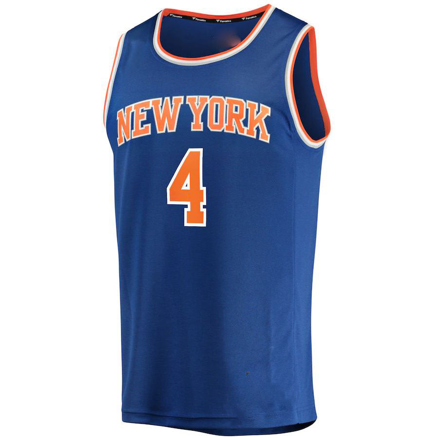 NY.Knicks #4 Derrick Rose Fanatics Branded 2022-23 Fast Break Replica Jersey Blue Icon Edition Stitched American Basketball Jersey - Main View