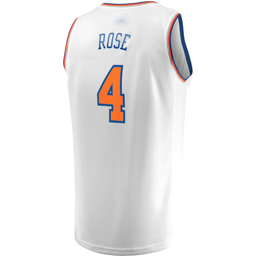 NY.Knicks #4 Derrick Rose Fanatics Branded 2022-23 Fast Break Replica Jersey White Association Edition Stitched American Basketball Jersey - Main View