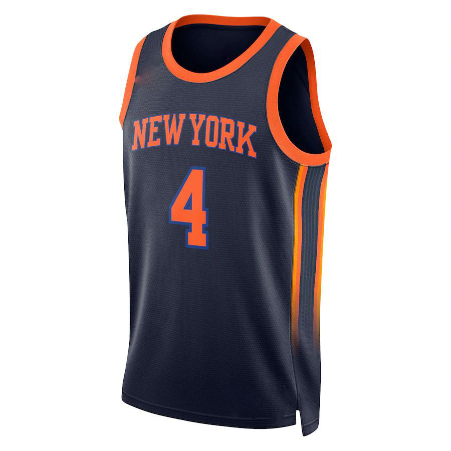 NY.Knicks #4 Derrick Rose Jordan Brand 2022-23 Statement Edition Swingman Jersey Navy Stitched American Basketball Jersey - Main View