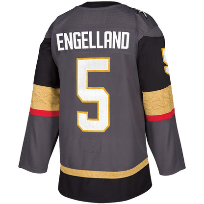 V.Golden Knights #5 Deryk Engelland Alternate Authentic Player Jersey Gray Stitched American Hockey Jerseys - Main View