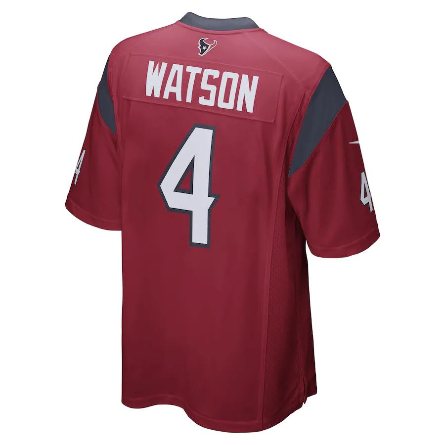 H.Texans #4 Deshaun Watson  Player Game Jersey Red Stitched American Football Jerseys - Main View