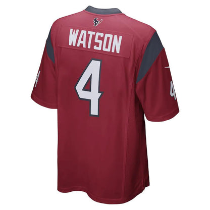 H.Texans #4 Deshaun Watson  Player Game Jersey Red Stitched American Football Jerseys - Main View