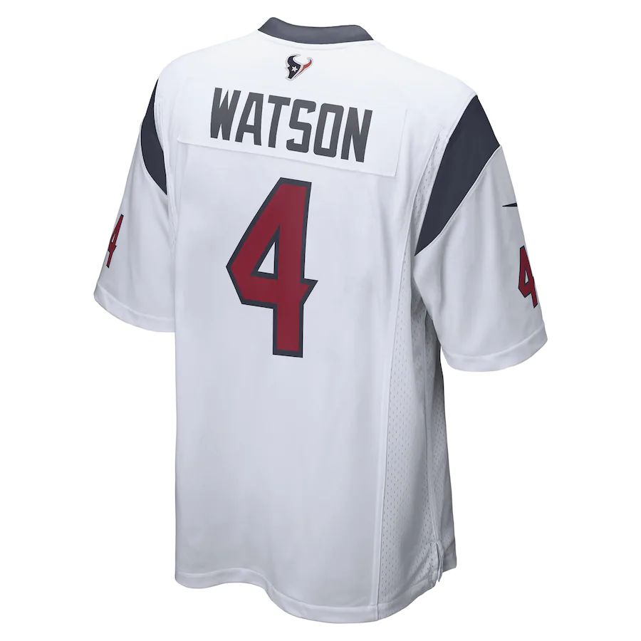H.Texans #4 Deshaun Watson Player Game Jersey White Stitched American Football Jerseys - Main View