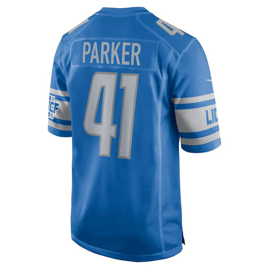 D.Lions #41 AJ Parker Blue Game Jersey Stitched American Football Jerseys - Main View