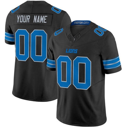 Custom D.Lions Active Player Black 2024 F.U.S.E. 2nd Alternate Vapor Limited Football Stitched Jersey - Main View