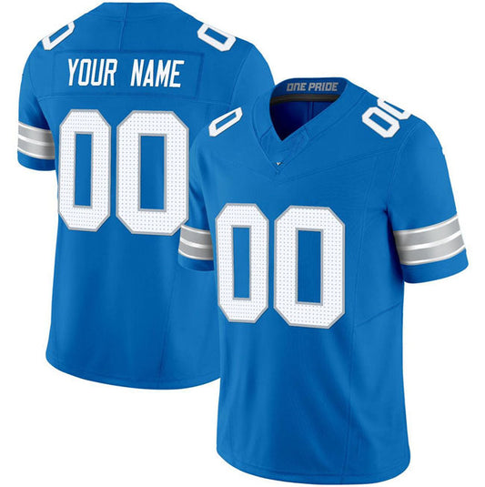Custom D.Lions Active Player Blue 2024 F.U.S.E. Vapor Limited Football Stitched Jersey - Main View