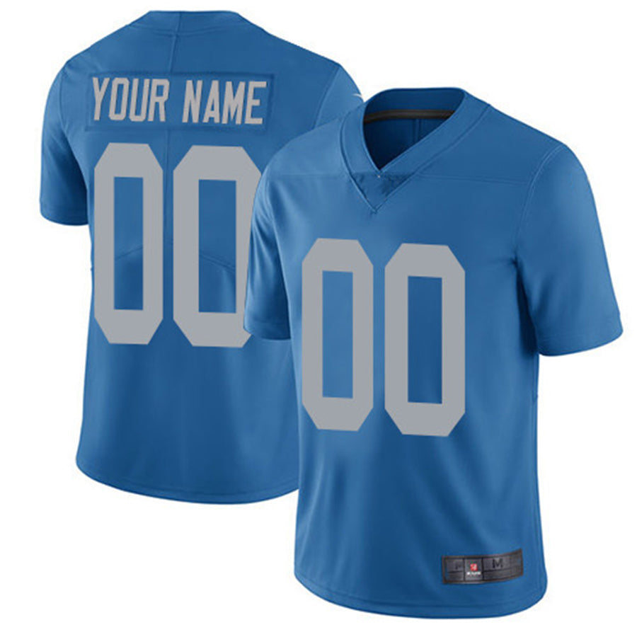 Custom D.Lions Alternate Blue Vapor Untouchable Limited Jersey Stitched American Football Jerseys - Main View