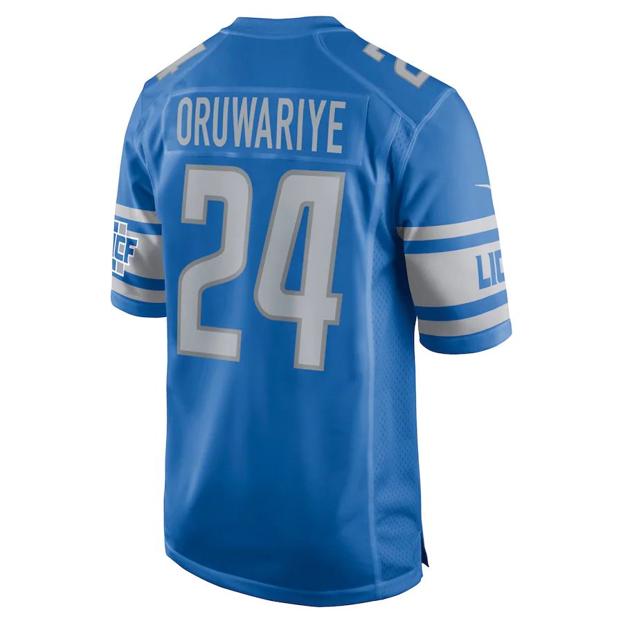 D.Lions #24 Amani Oruwariye Blue Game Jersey Stitched American Football Jerseys - Main View