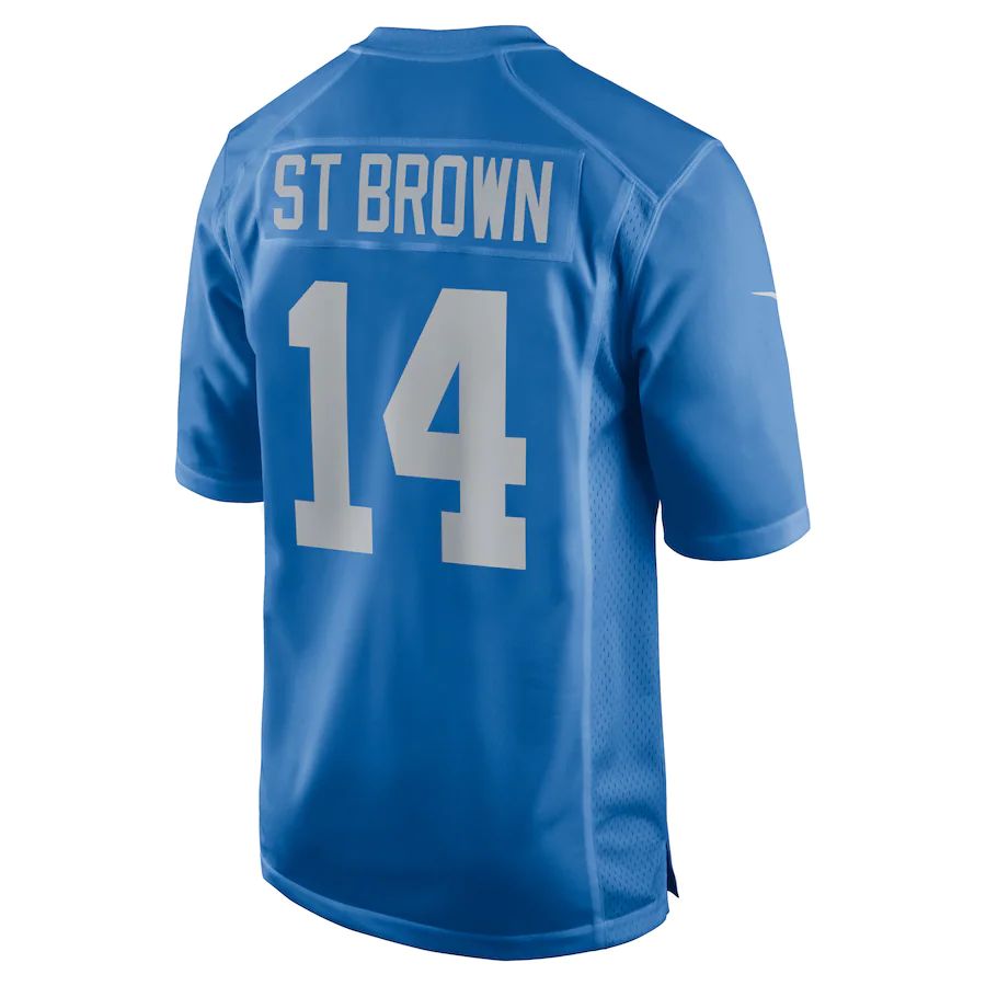 D.Lions #14 Amon-Ra St.  Blue Player Game Jersey Stitched American Football Jerseys - Main View