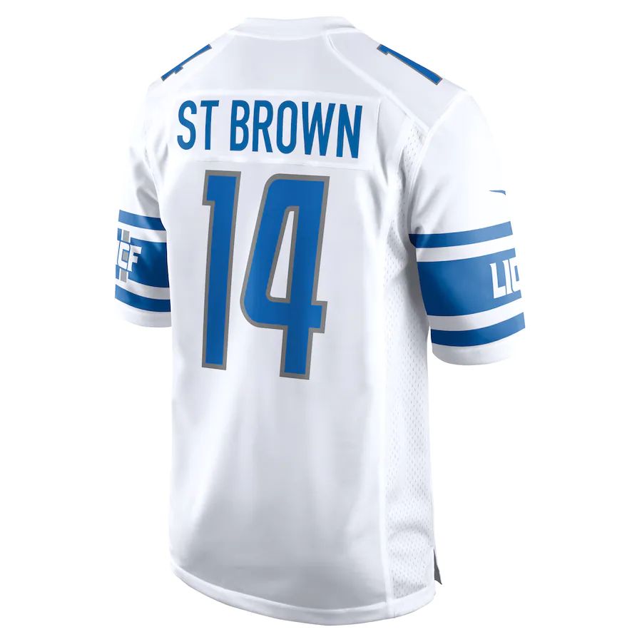 D.Lions #14 Amon-Ra St. White Player Game Jersey Stitched American Football Jerseys - Main View