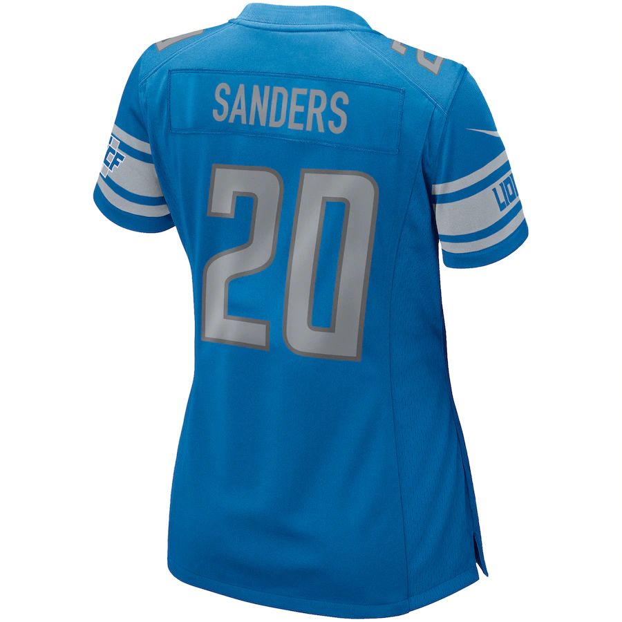 D.Lions #20 Barry Sanders Blue Game Retired Player Jersey Stitched American Football Jerseys - Main View