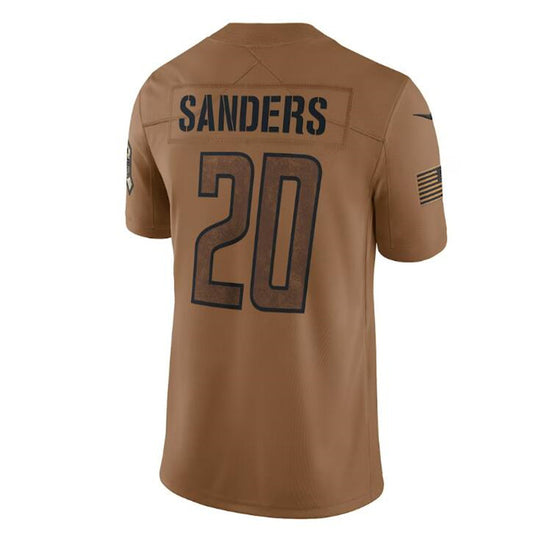 D.Lions #20 Barry Sanders Brown 2023 Salute To Service Retired Player Limited Jersey Stitched American Football Jerseys - Main View