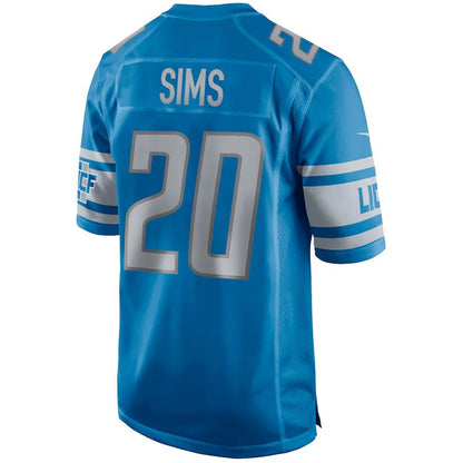 D.Lions #20 Billy Sims  Blue Game Retired Player Jersey Stitched American Football Jerseys - Main View