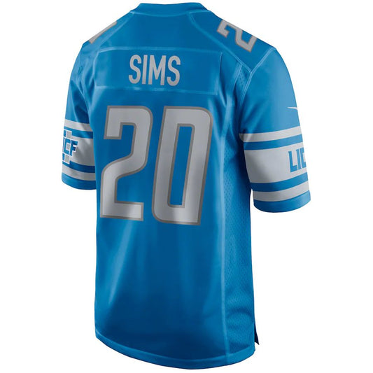 D.Lions #20 Billy Sims  Blue Game Retired Player Jersey Stitched American Football Jerseys - Main View