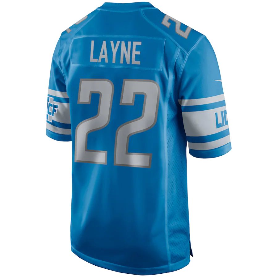 D.Lions #22 Bobby Layne Blue Game Retired Player Jersey Stitched American Football Jerseys - Main View