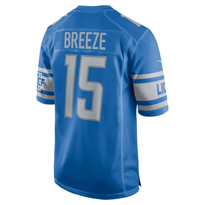D.Lions #15 Brady Breeze Blue Player Game Jersey Stitched American Football Jerseys - Main View