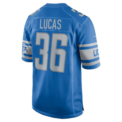 D.Lions #36 Chase Lucas Blue Player Game Jersey Stitched American Football Jerseys - Main View