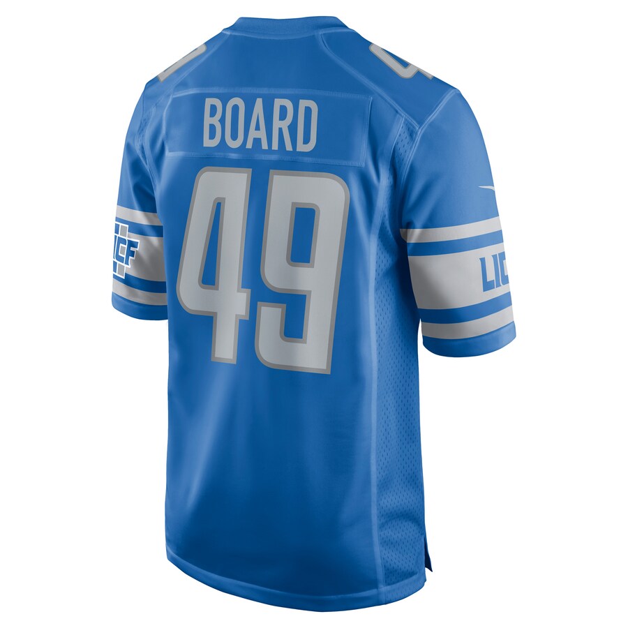 D.Lions #49 Chris Board Blue Player Game Jersey Stitched American Football Jerseys - Main View