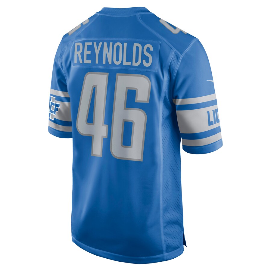 D.Lions #46 Craig Reynolds Blue Game Player Jersey Stitched American Football Jerseys - Main View