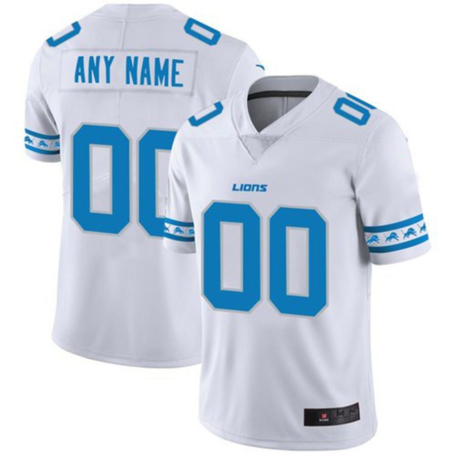 Custom D.Lions White Team Logo Vapor Limited Jersey Stitched American Football Jerseys - Main View