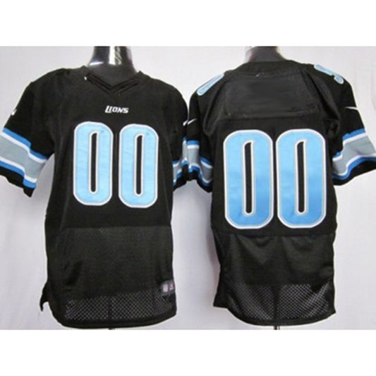 Custom D.Lions Black Elite Jersey Stitched American Football Jerseys - Main View