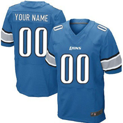 Custom D.Lions Light Blue Elite Jersey Stitched American Football Jerseys - Main View