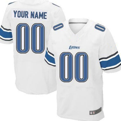 Custom D.Lions  White Elite Jersey Stitched American Football Jerseys - Main View