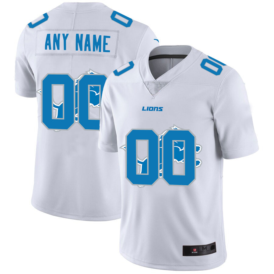 Custom D.Lions White Team Big Logo Vapor Untouchable Limited Jersey Stitched American Football Jerseys - Main View