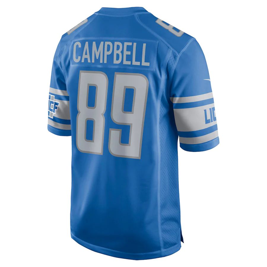 D.Lions #89 Dan Campbell Blue Retired Player Game Jersey Stitched American Football Jerseys - Main View