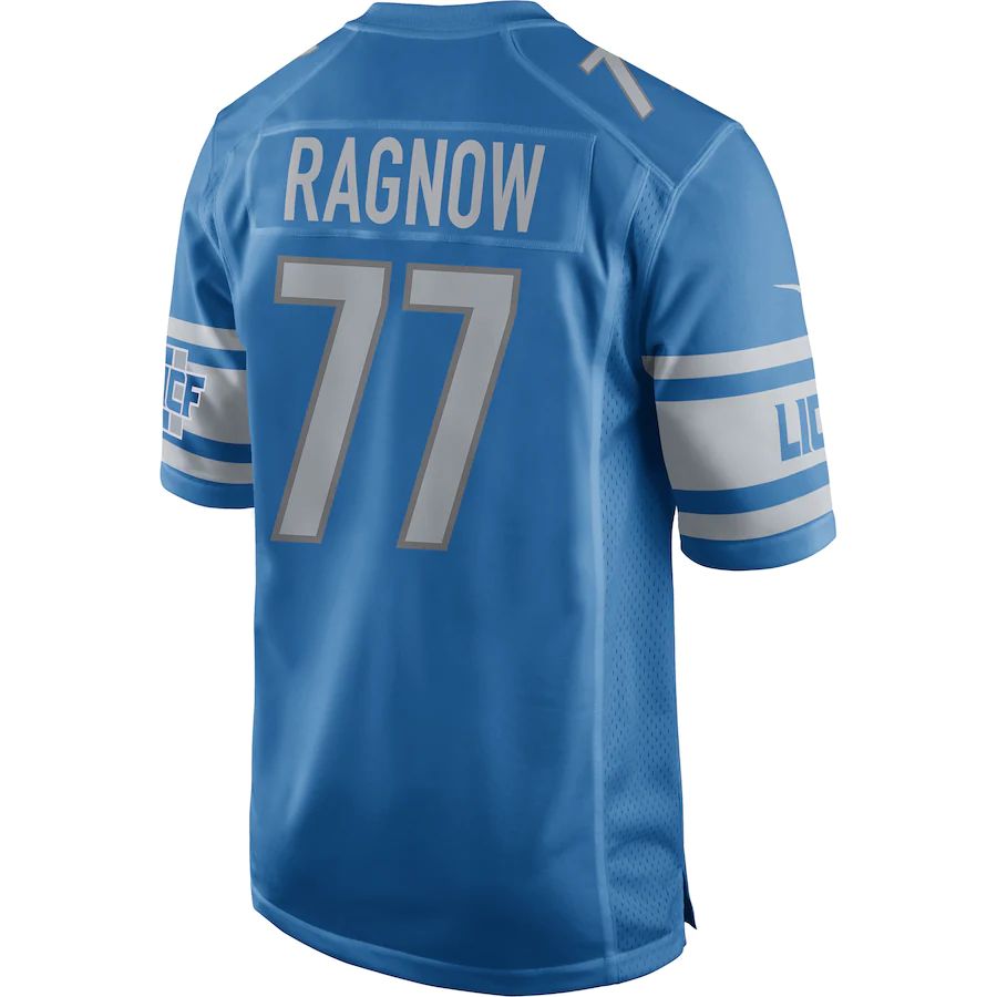 D.Lions #77 Frank Ragnow Blue Game Jersey Stitched American Football Jerseys - Main View