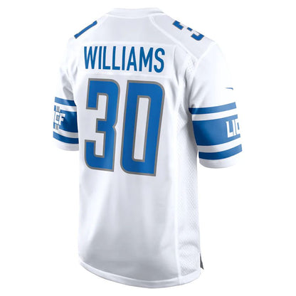 D.Lions #30 Jamaal Williams White Player Game Jersey Stitched American Football Jerseys - Main View