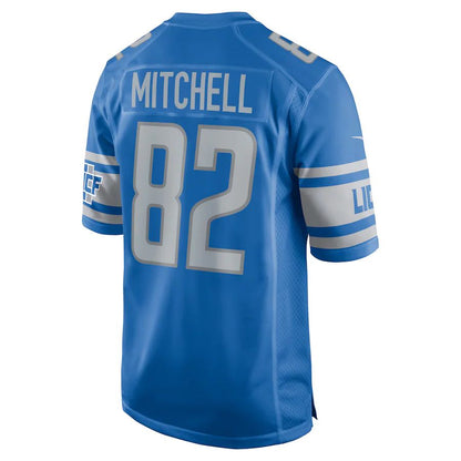 D.Lions #82 James Mitchell Blue Player Game Jersey Stitched American Football Jerseys - Main View