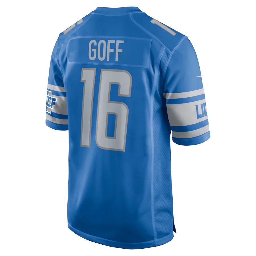 D.Lions #16 Jared Goff Blue Player Game Jersey Stitched American Football Jerseys - Main View