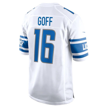 D.Lions #16 Jared Goff White Team Game Jersey Stitched American Football Jerseys - Main View