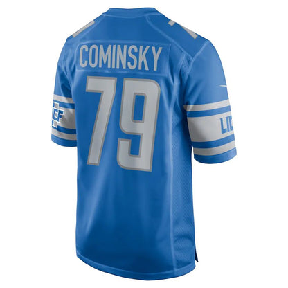 D.Lions #79 John Cominsky  Blue Player Game Jersey Stitched American Football Jerseys - Main View